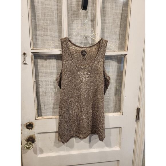 Life is Good Follow Your Heart Heathered Brown Tank‎ Top Women's Size Small - Picture 1 of 4